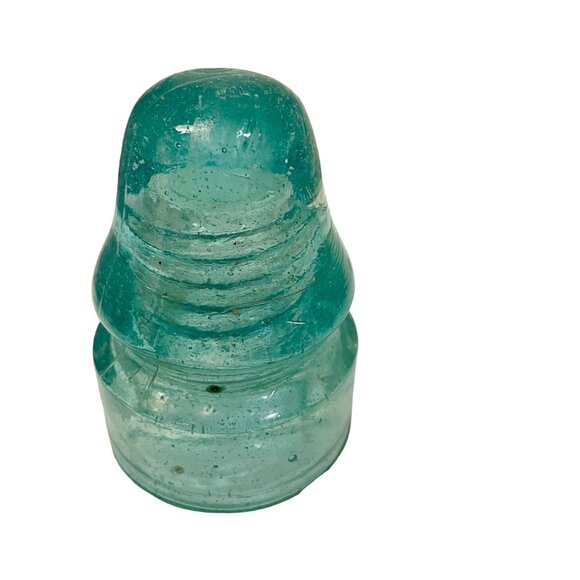 Vintage Hemingray Glass Insulator Aqua Blue Bell Shaped Collectible 4" - Picture 3 of 5